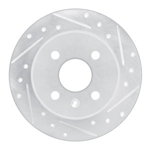 Chevrolet ASTRA Brake Rotor - Rear Right - R1 Concepts - Drilled & Slotted - Silver - `00-`05
